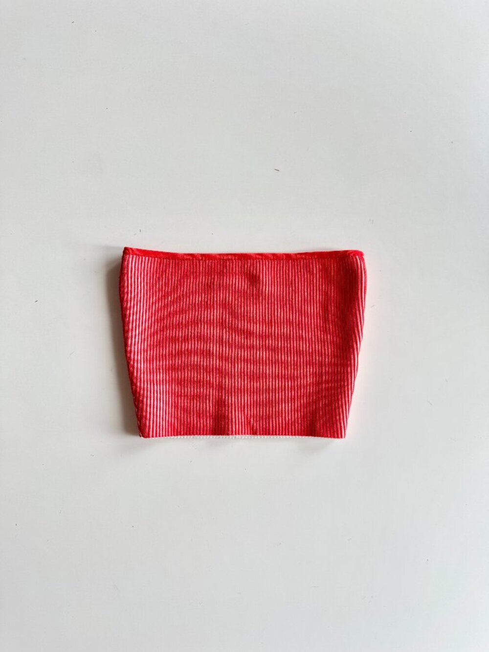 Aritzia BABATON Sculpt Knit Red Ribbed Cropped Strapless Tube Tank, Size XS